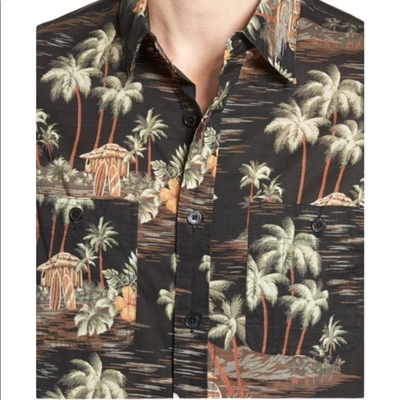 Wallace & Barnes Tropical Print Button Down Shirt - Picture 3 of 8